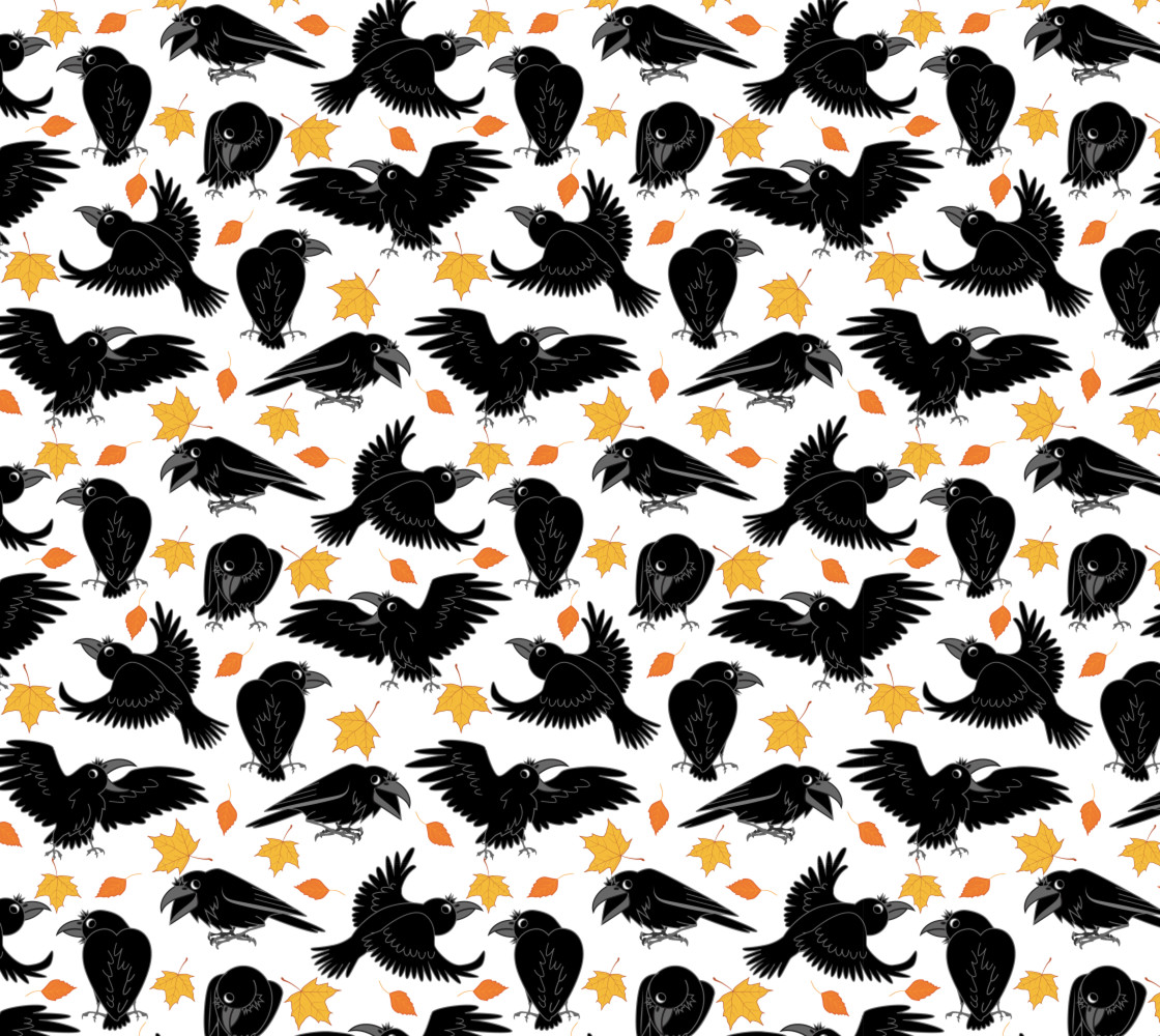 crows and autumn leaves thumbnail #1
