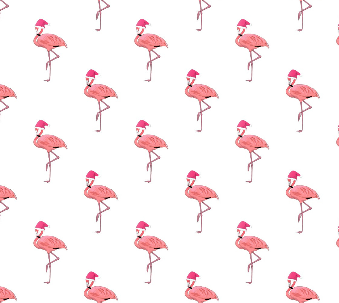 Pink Flamingo Santa Claus Christmas  thumbnail #1