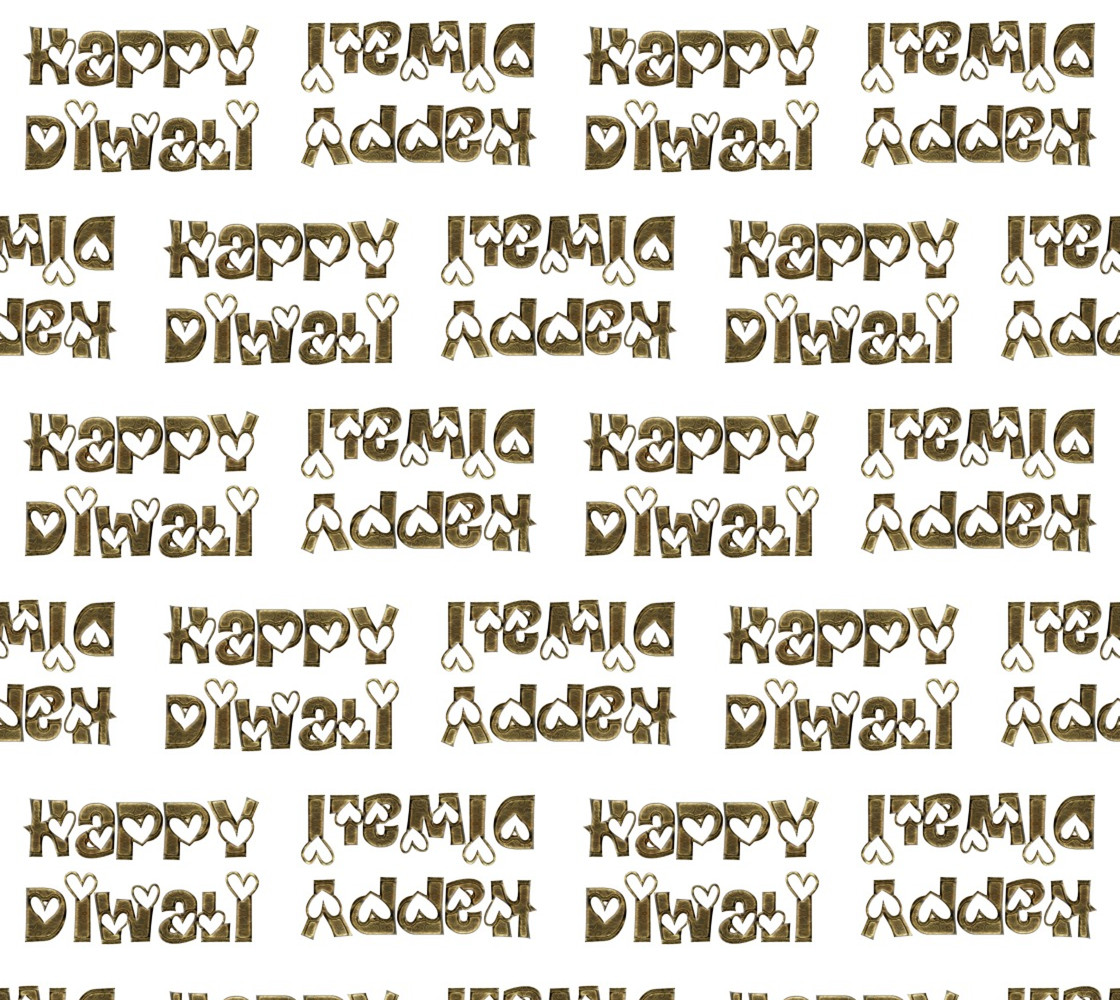 Festival of Lights Happy Diwali Greeting Typography Fabric thumbnail #1