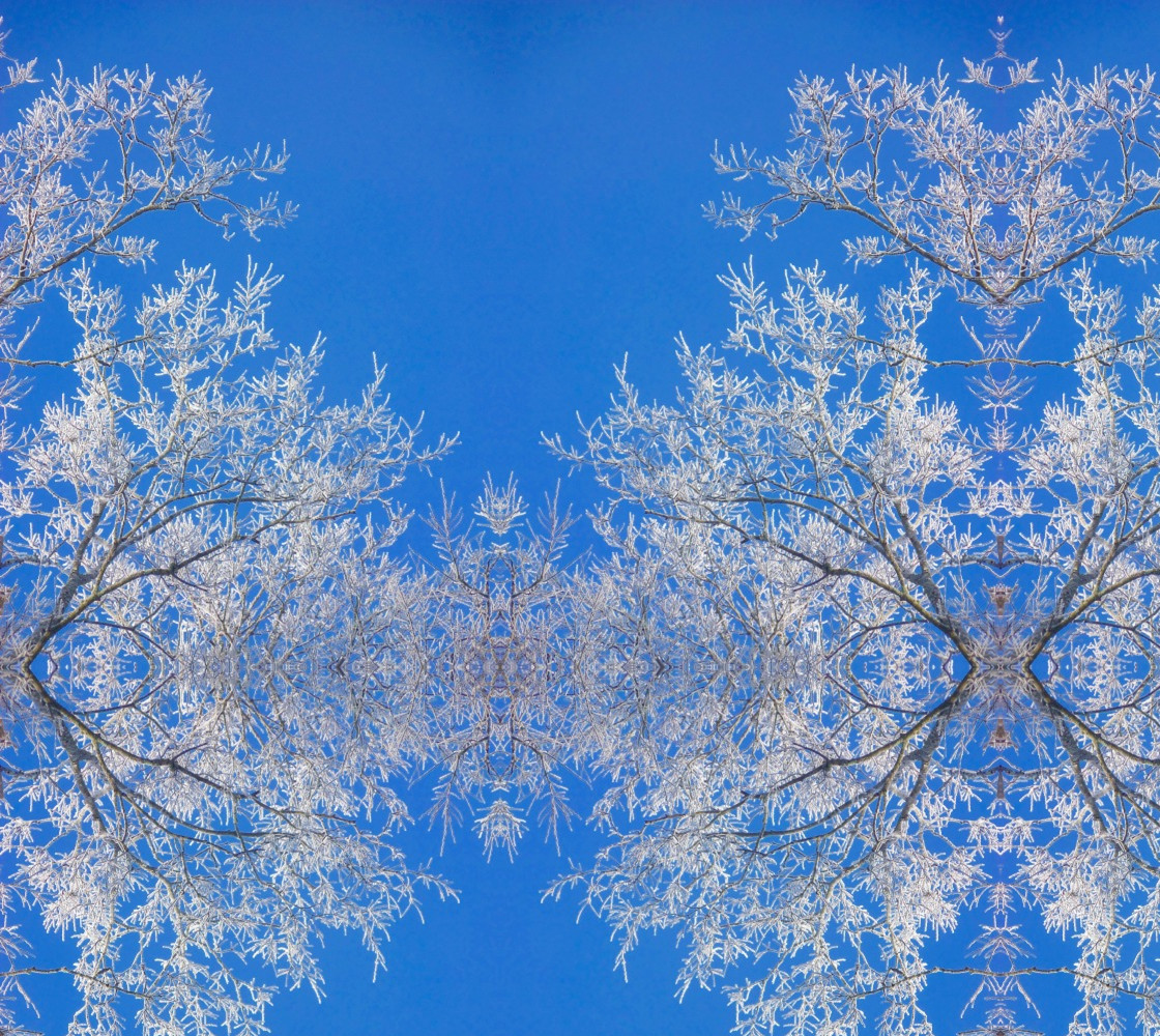 Frost Queen: Tree and Blue Sky Snowflake design basic mirror 16.08 x 21.45 thumbnail #1