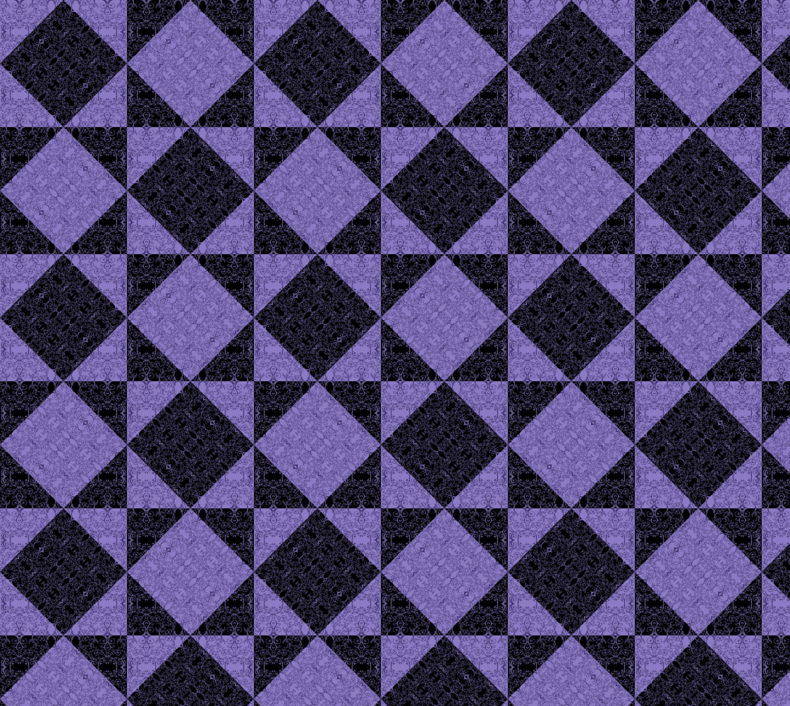 Traditional Purple Damask Quilt Block Fabric thumbnail #1