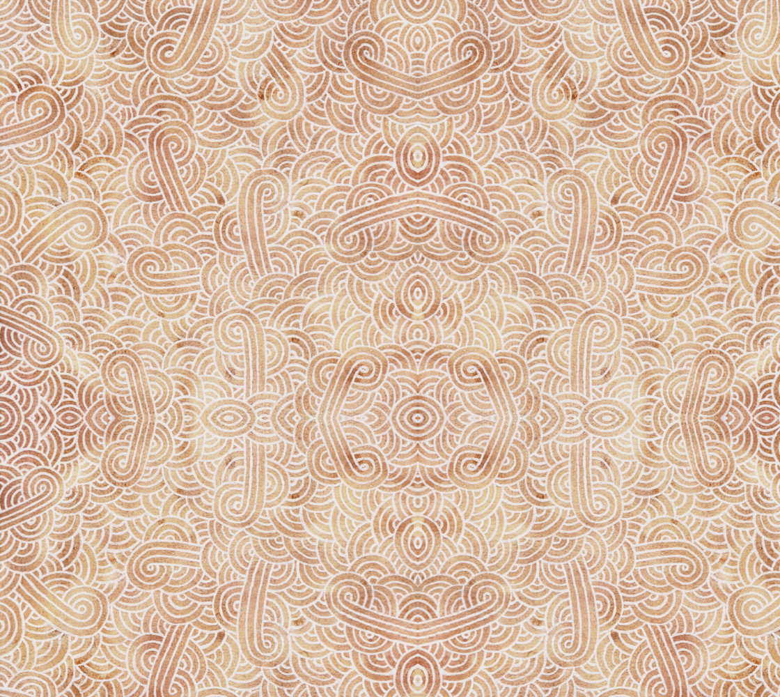 Iced coffee and white swirls doodles Fabric thumbnail #1
