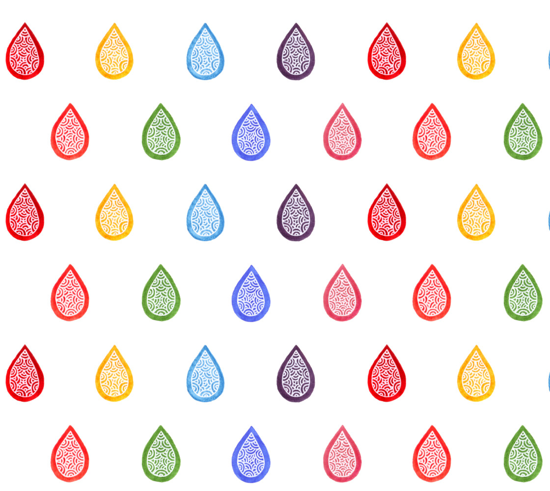 Rainbow raindrops Fabric thumbnail #1