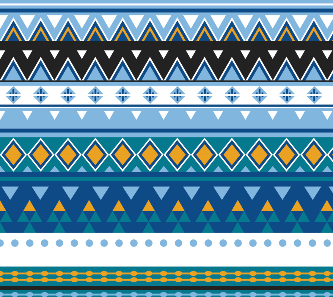 Tribal Pattern  - Blues, Brown, Orange thumbnail #1