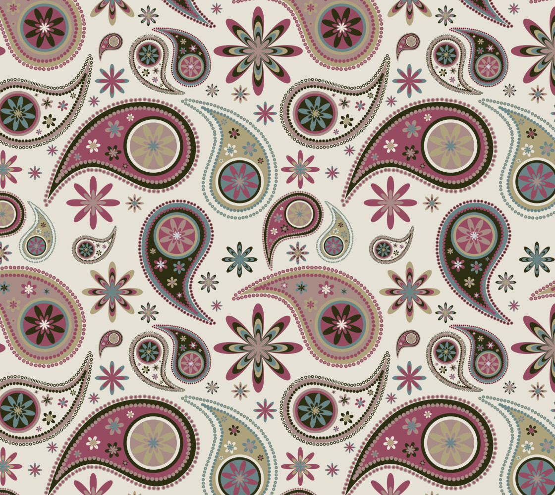 Retro Paisley and Floral Miniature #1