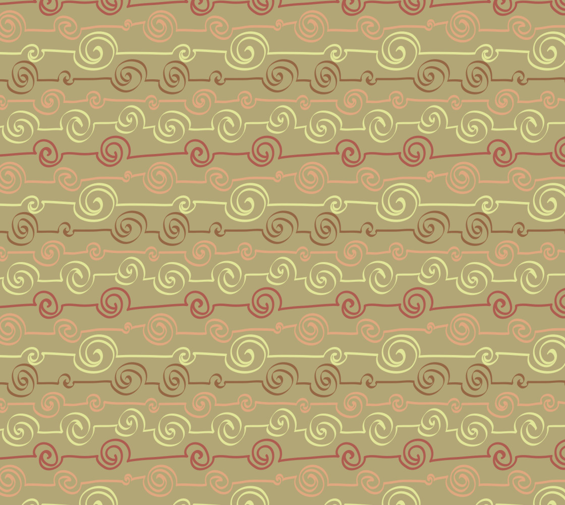 Abstract Swirls on Tan Background - Earth tones thumbnail #1