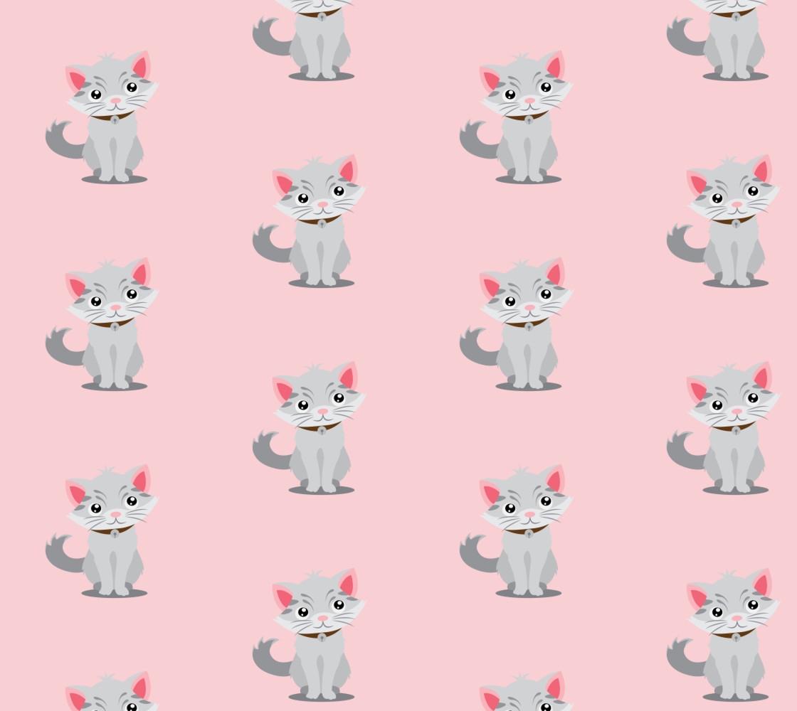 Cute Kitty on Pink Background thumbnail #1
