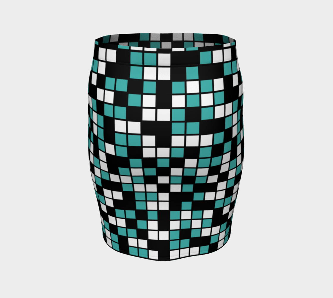 Aperçu de Verdigris, Black, and White Random Mosaic Squares #4