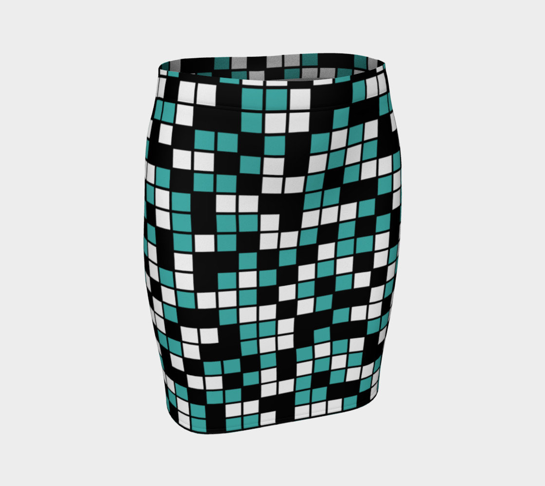 Aperçu de Verdigris, Black, and White Random Mosaic Squares #1