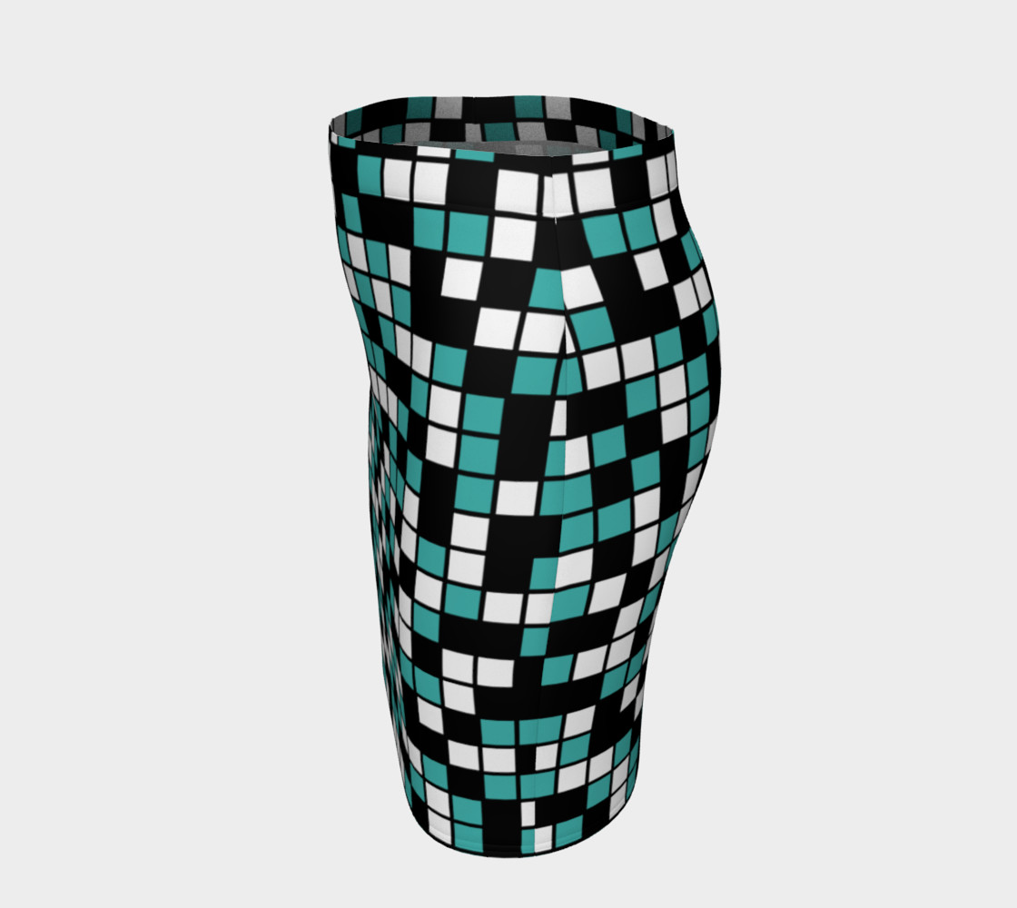 Aperçu de Verdigris, Black, and White Random Mosaic Squares #2
