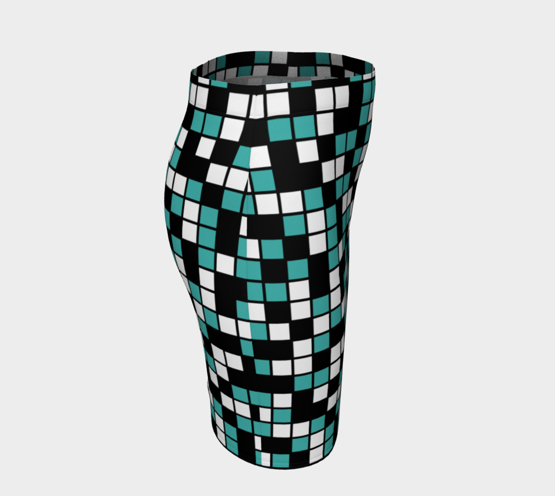 Aperçu de Verdigris, Black, and White Random Mosaic Squares #3