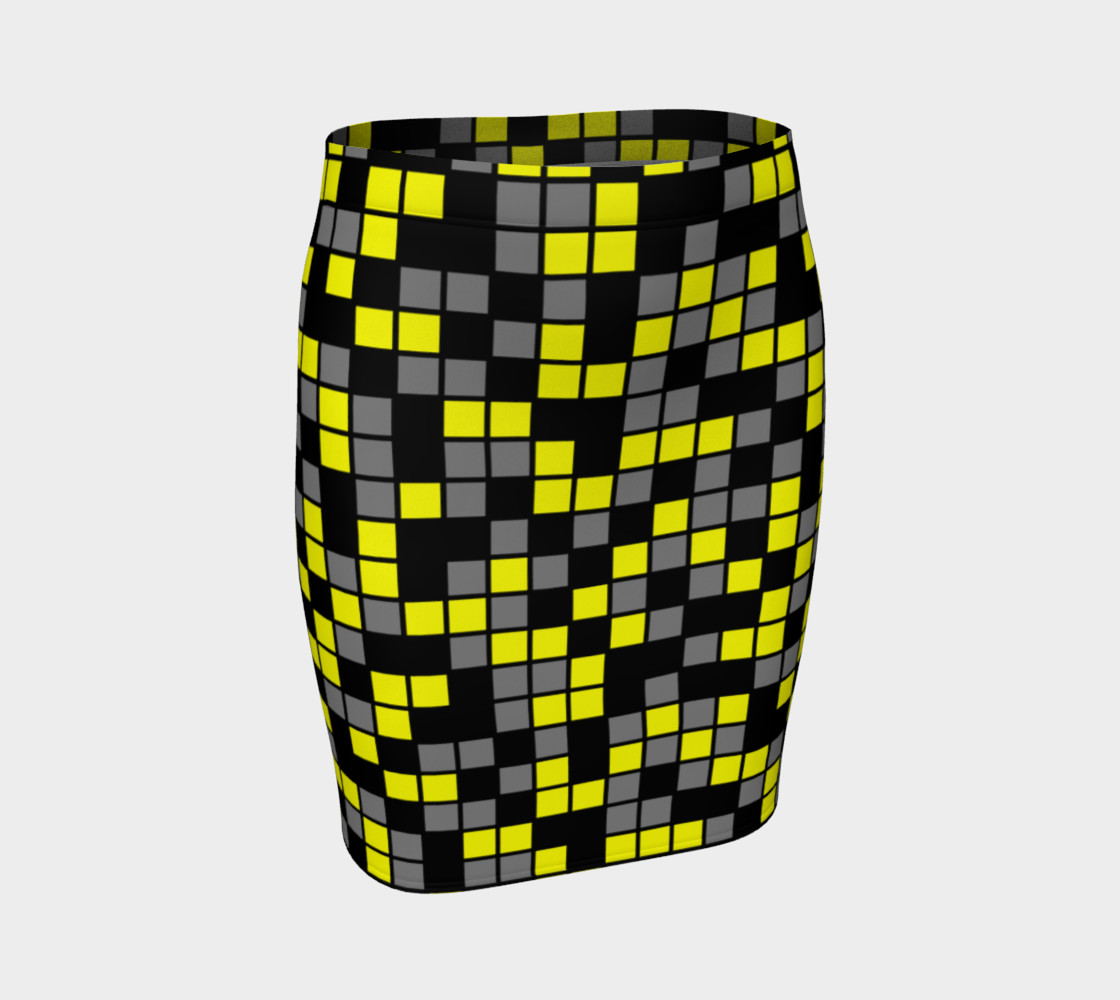 Aperçu de Yellow, Black, and Medium Grey Random Mosaic Squares #1