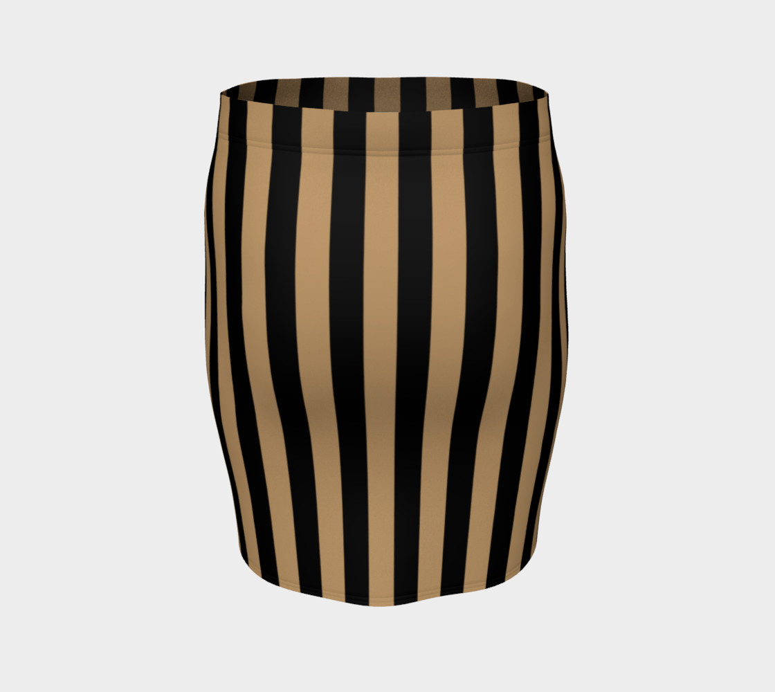 Aperçu de Black and Camel Brown Vertical Stripes #4