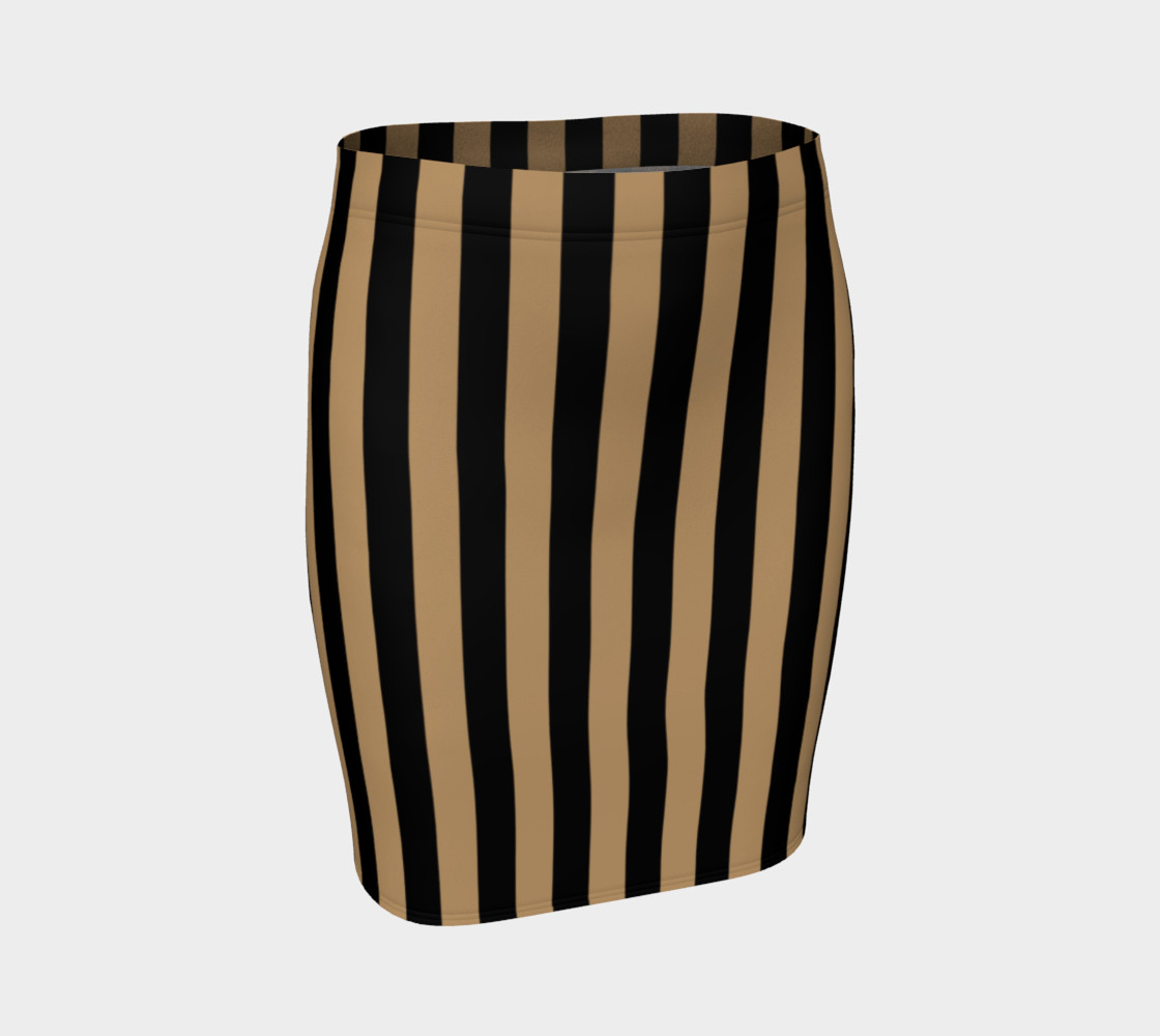 Aperçu de Black and Camel Brown Vertical Stripes #1