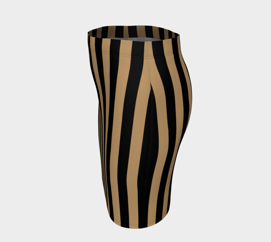 Aperçu de Black and Camel Brown Vertical Stripes #2