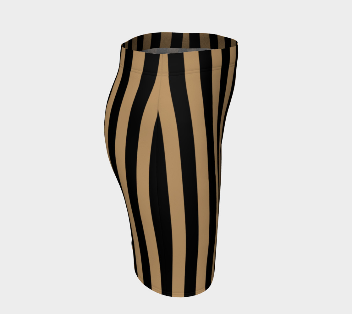 Aperçu de Black and Camel Brown Vertical Stripes #3