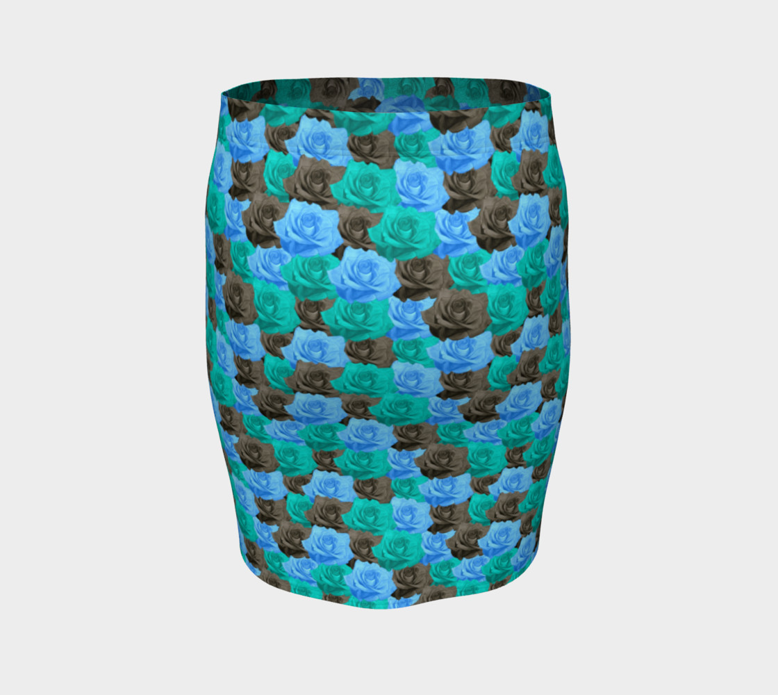 Aperçu de Blue Roses Fitted Skirt #4