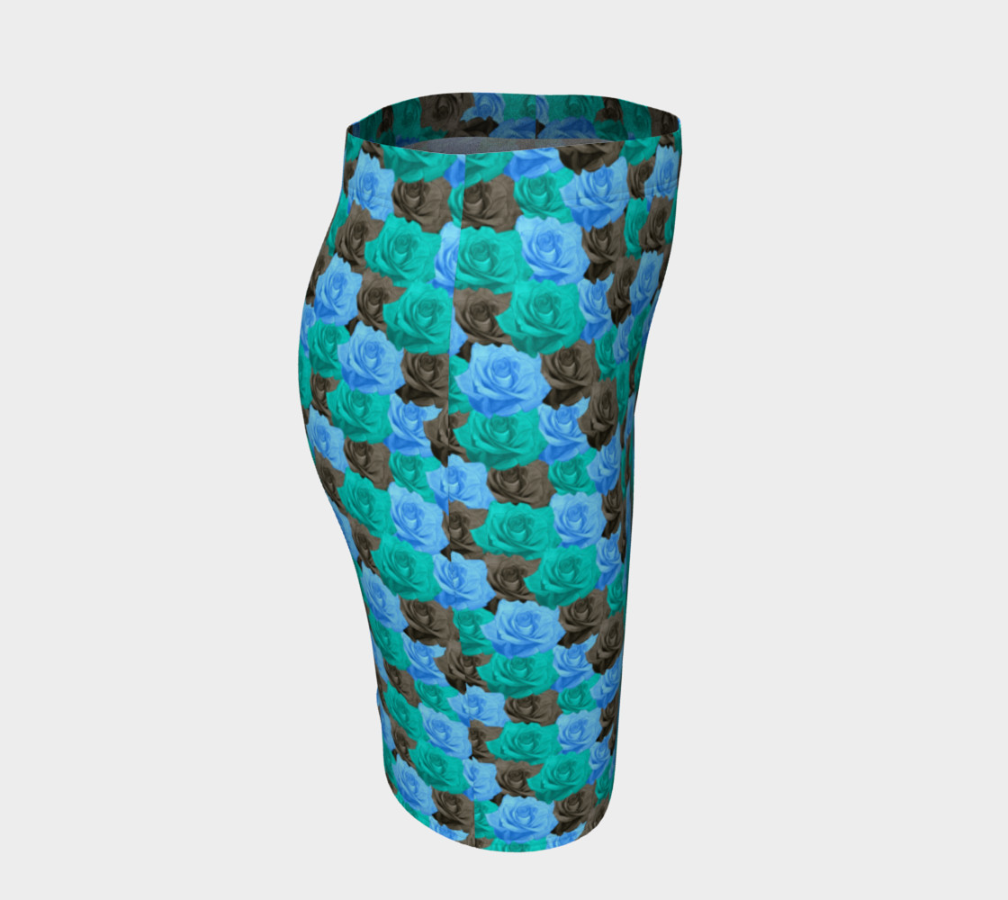 Blue Roses Fitted Skirt Miniature #4