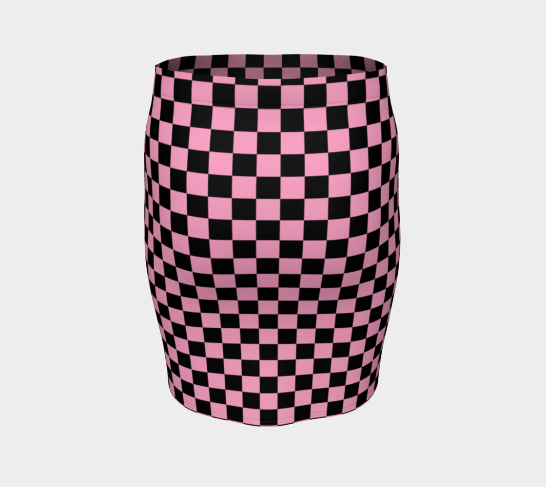 Aperçu de Black and Carnation Pink Checkerboard Squares #4
