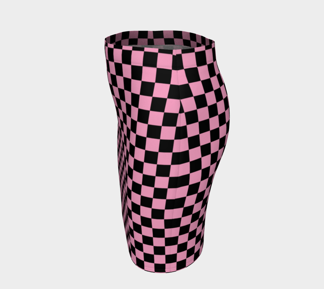 Aperçu de Black and Carnation Pink Checkerboard Squares #2