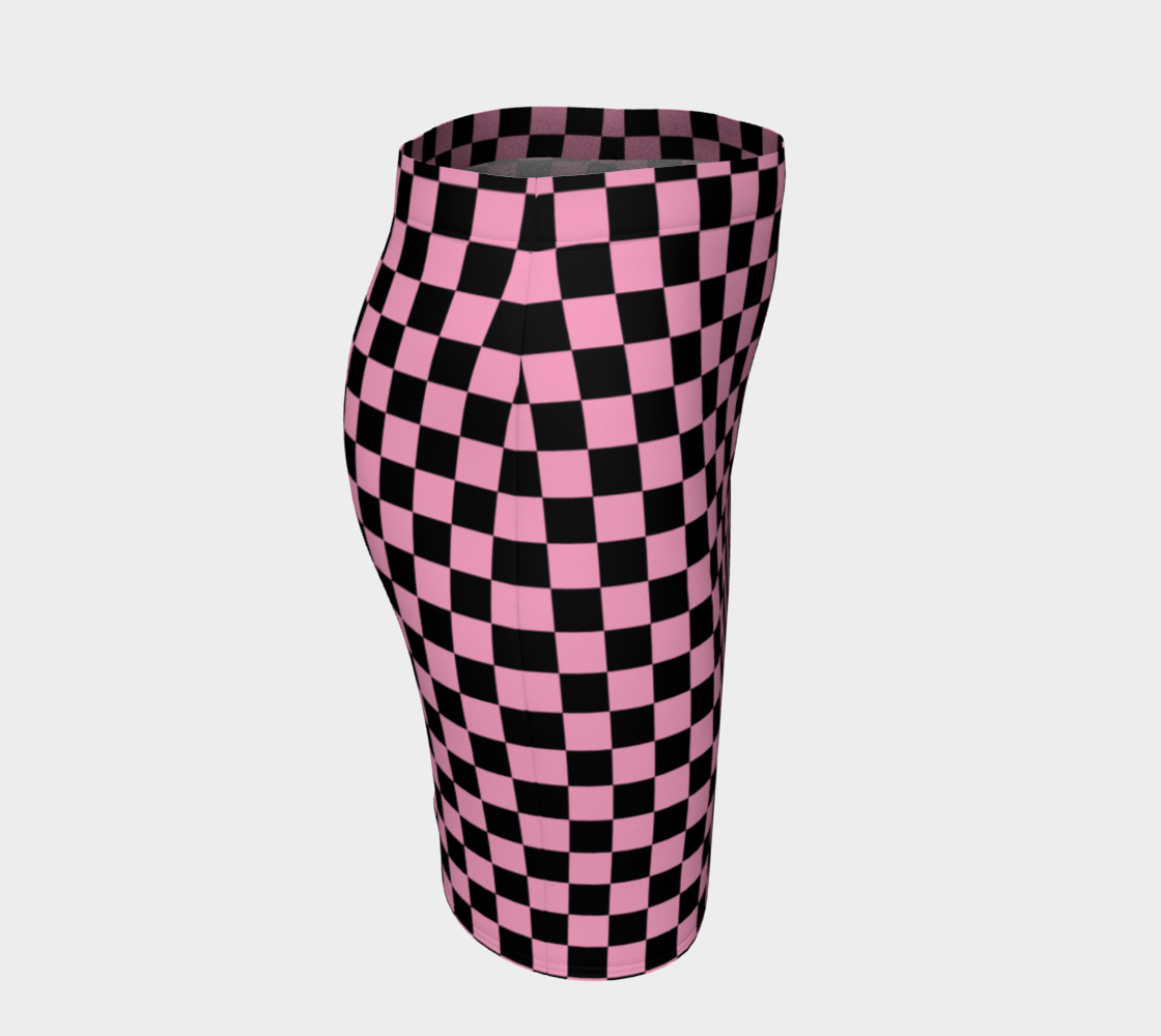 Aperçu de Black and Carnation Pink Checkerboard Squares #3