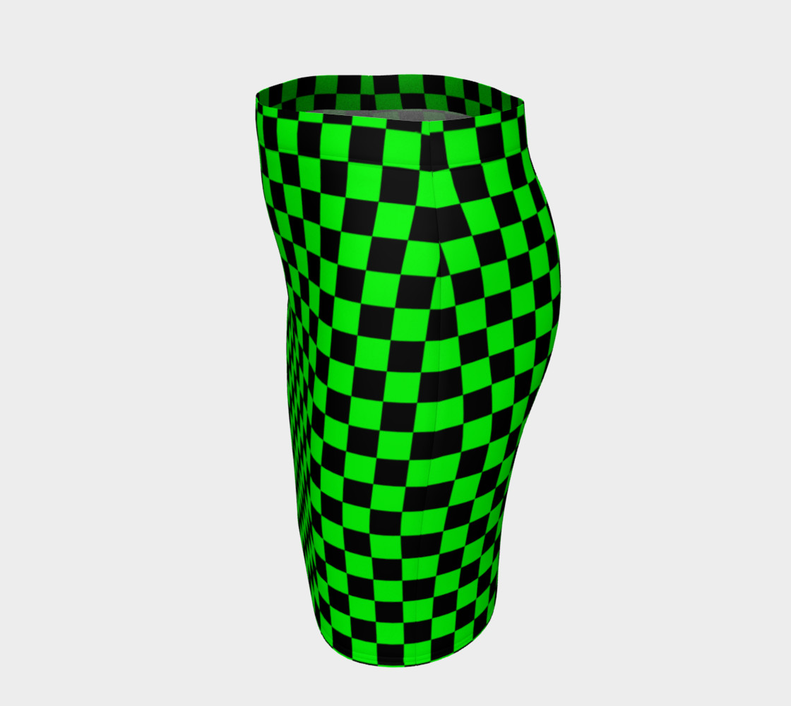 Aperçu de Black and Lime Green Checkerboard Squares #2