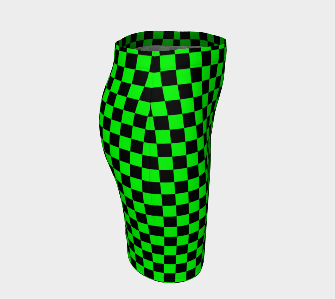 Aperçu de Black and Lime Green Checkerboard Squares #3