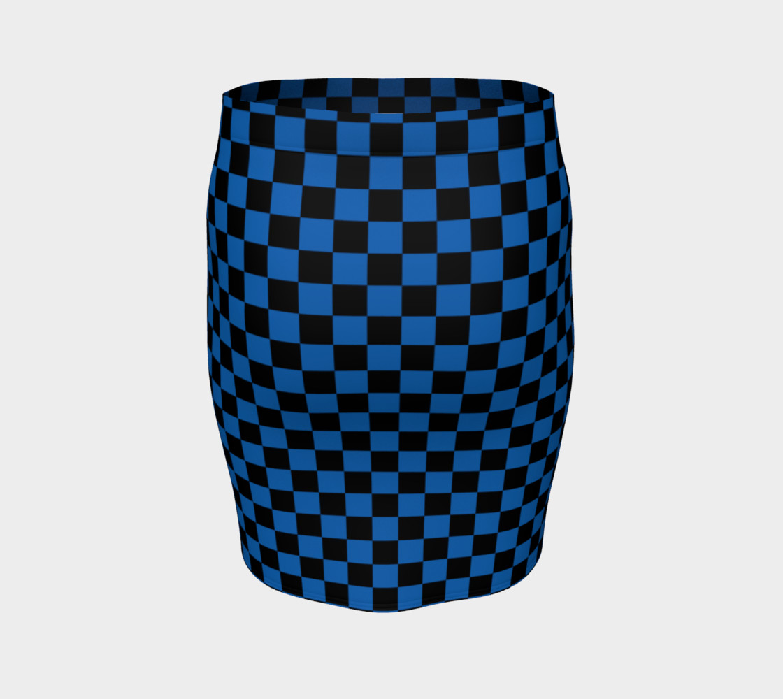 Aperçu de Black and Turquoise Blue Checkerboard Squares #4