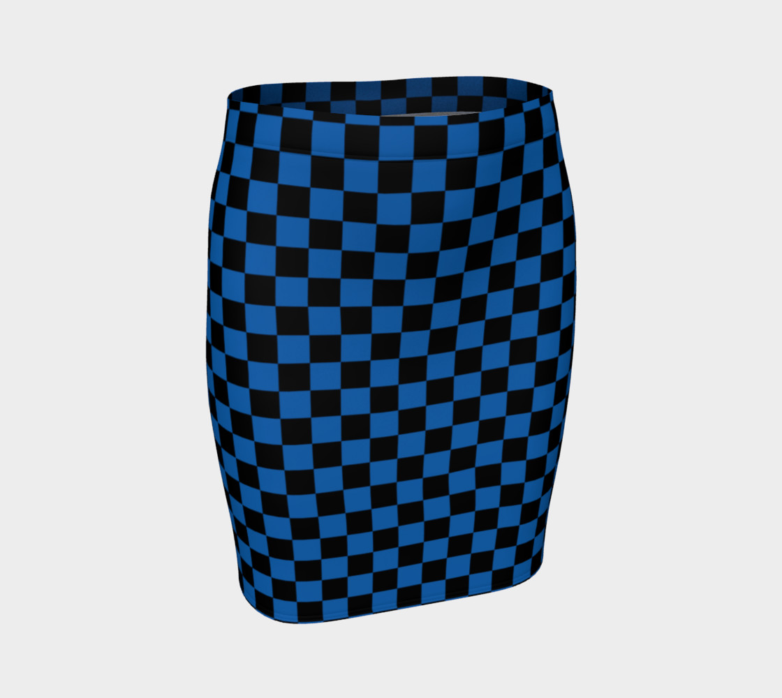 Aperçu de Black and Turquoise Blue Checkerboard Squares #1