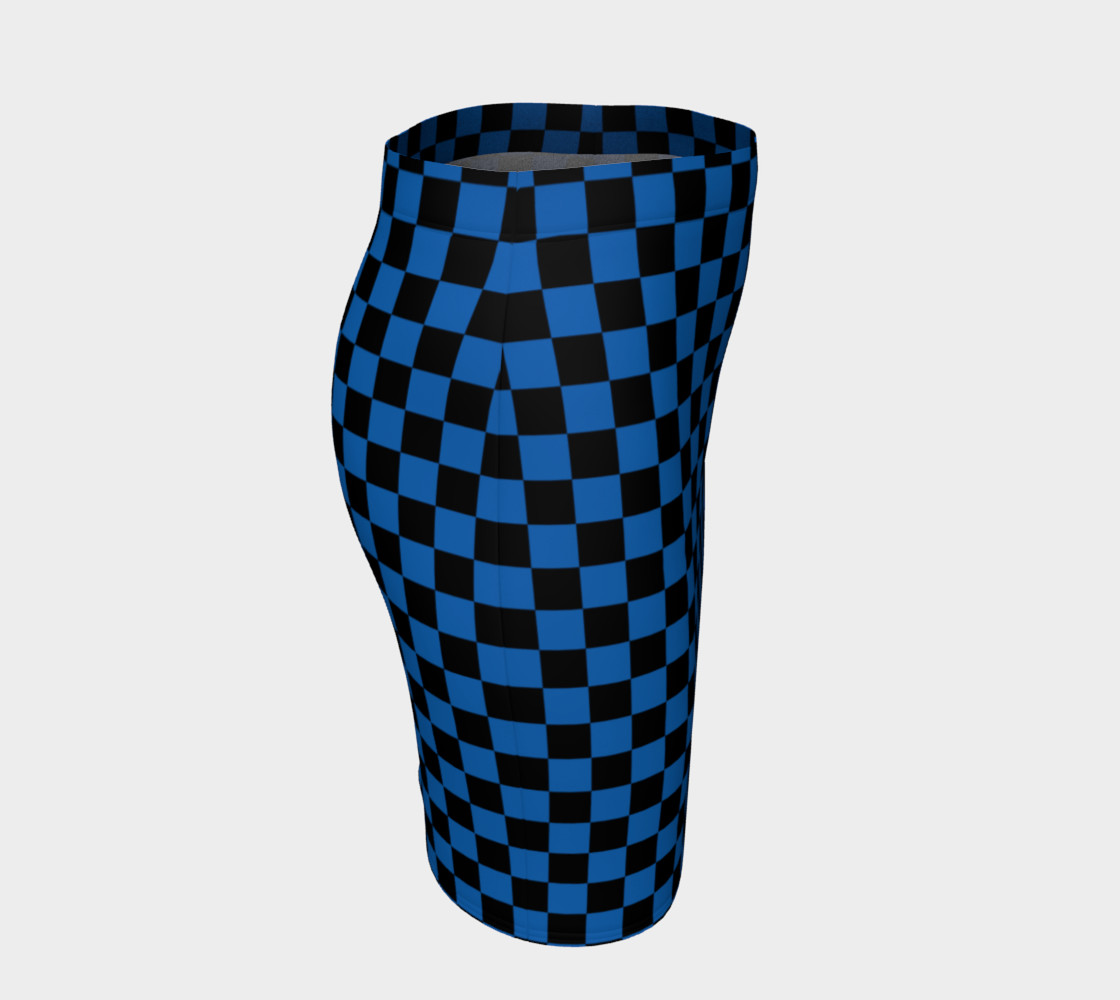 Aperçu de Black and Turquoise Blue Checkerboard Squares #3