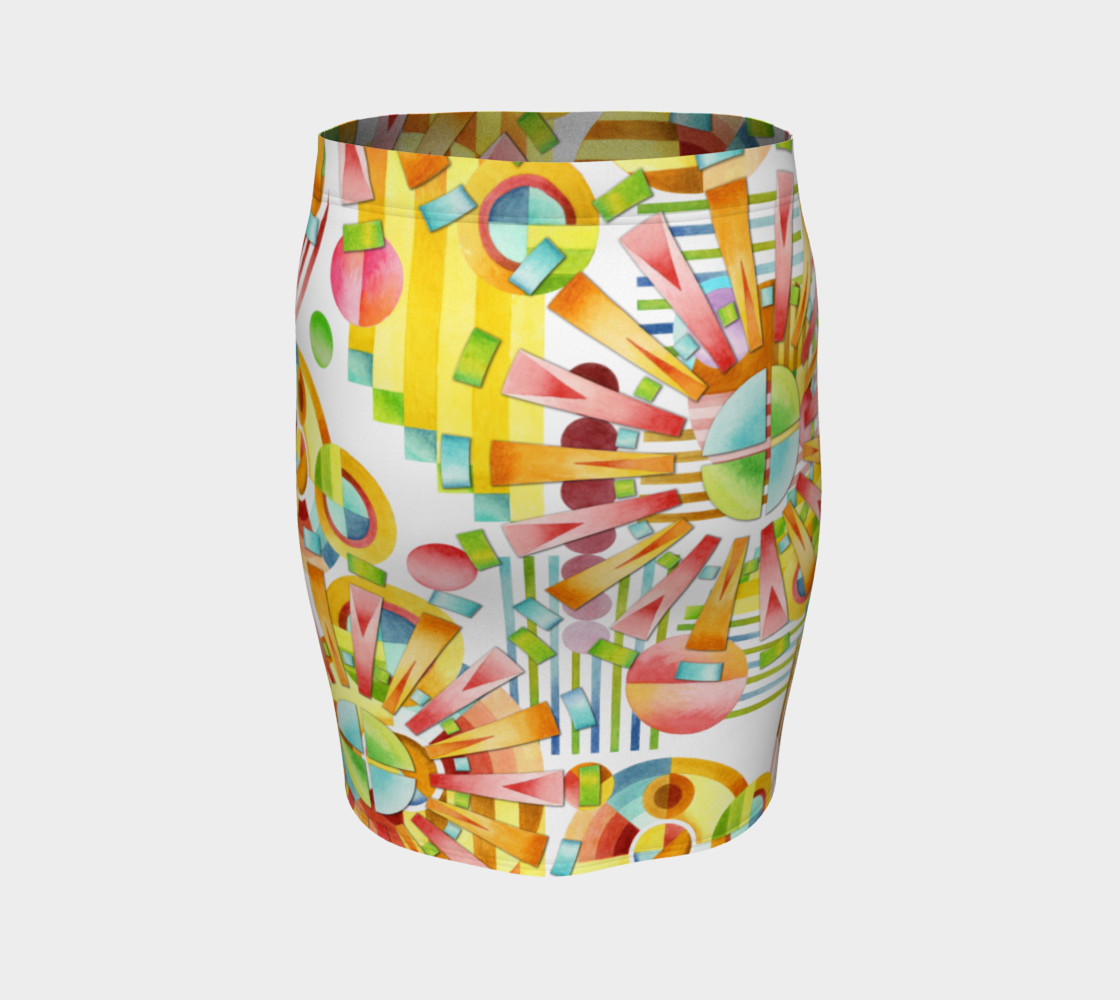 Aperçu de Art Deco Fireworks Fitted Skirt #4