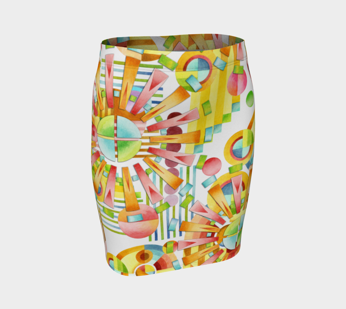 Aperçu de Art Deco Fireworks Fitted Skirt #1