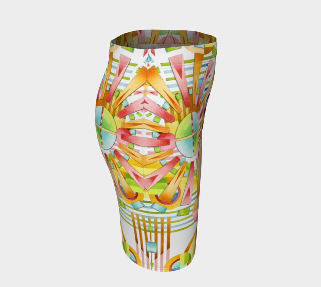 Aperçu de Art Deco Fireworks Fitted Skirt #3