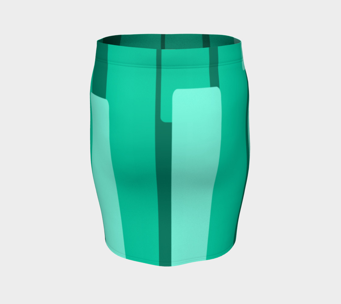 Teal Ocean Fitted Skirt preview #4