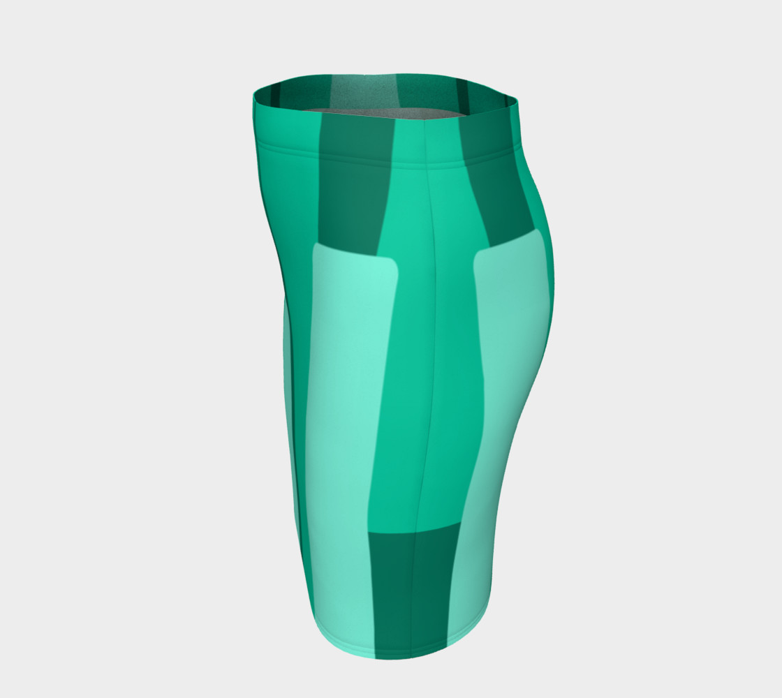 Teal Ocean Fitted Skirt preview #2