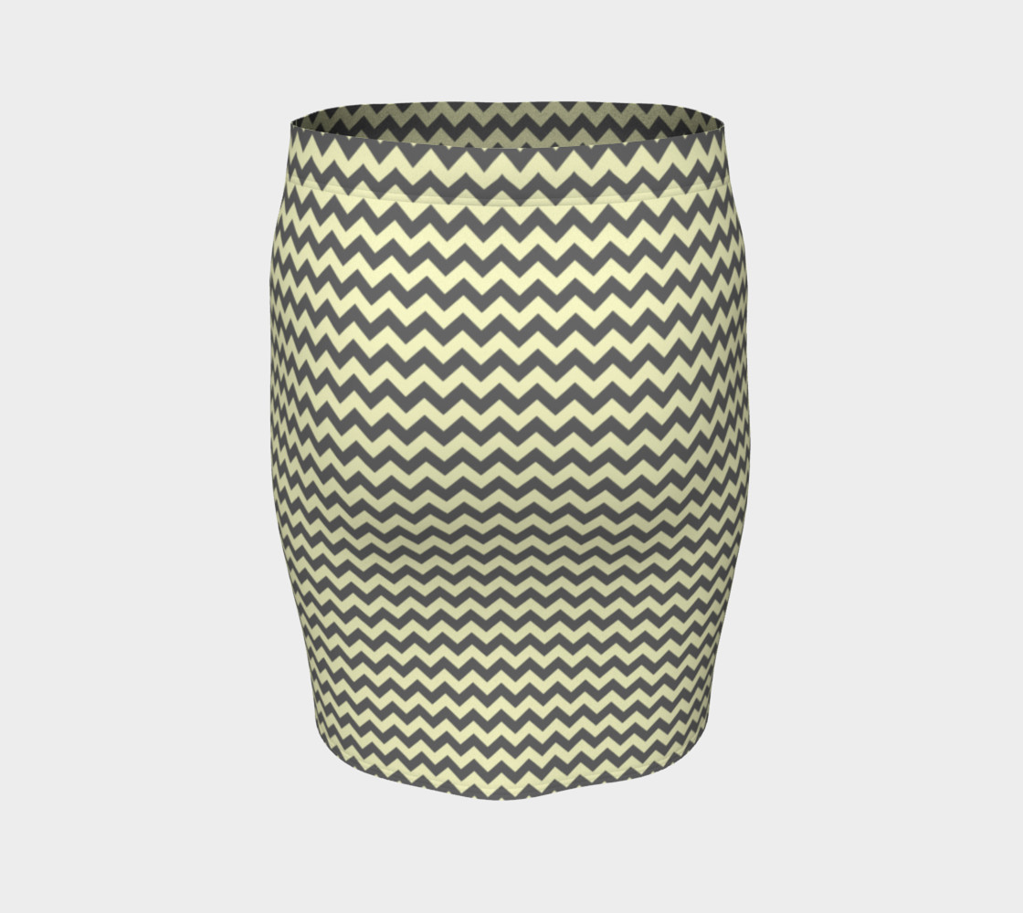GREY & LINEN CHEVRON FITTED SKIRT preview #4
