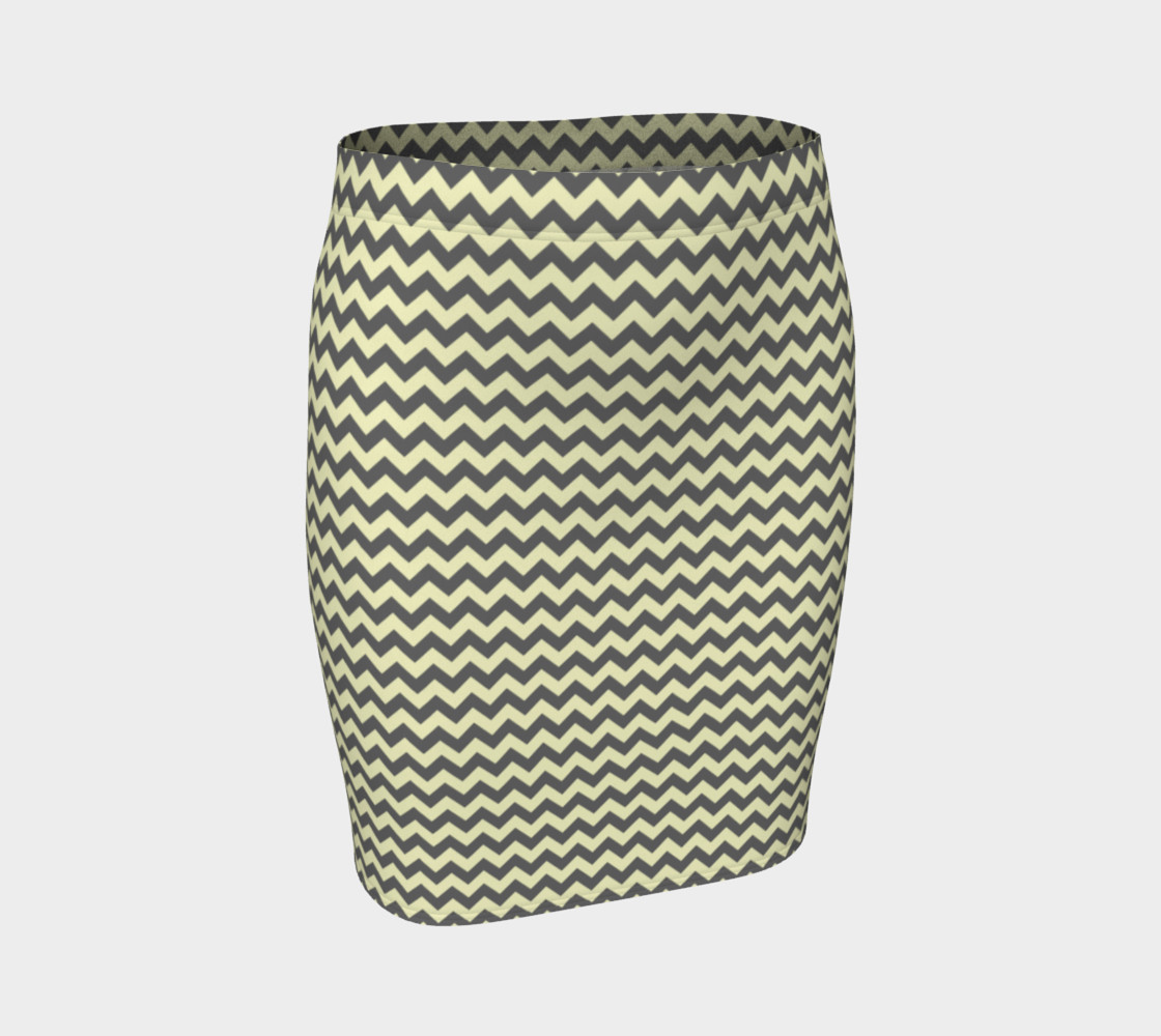 GREY & LINEN CHEVRON FITTED SKIRT preview #1