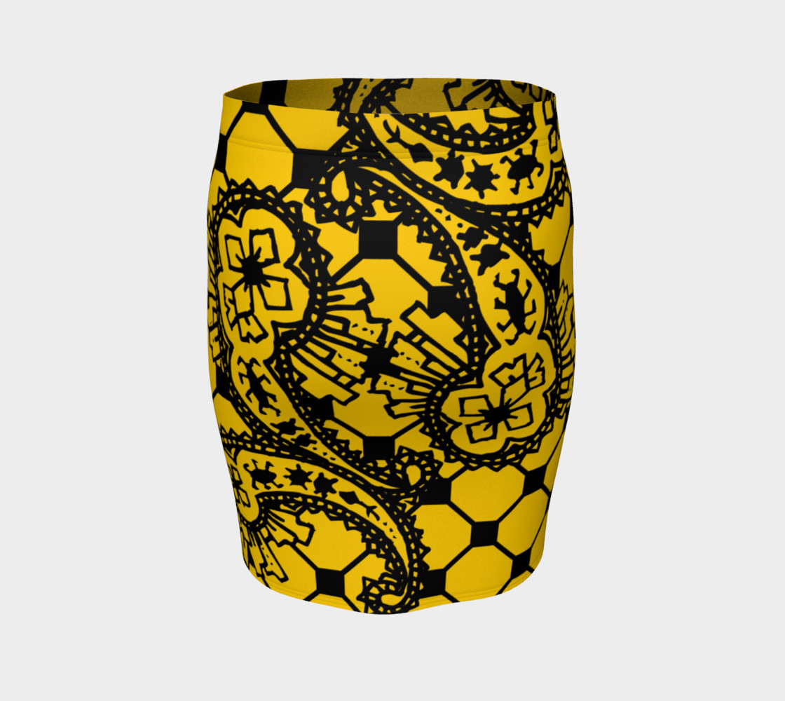 Yellow Grid Paisley Pattern Minton Black Yellow Tile Pattern Paisley Henna Art preview #4