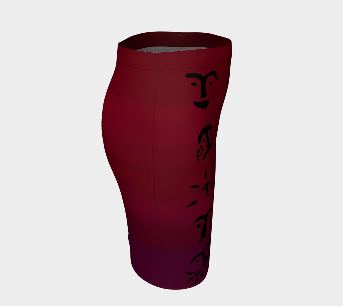 Red Fitted Skirt preview #3