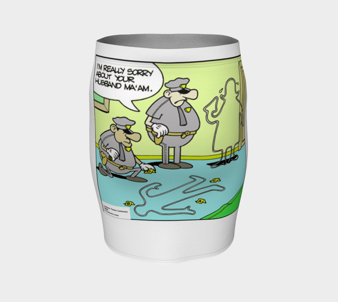 Funny Chalk Police Fitted Skirt preview #4