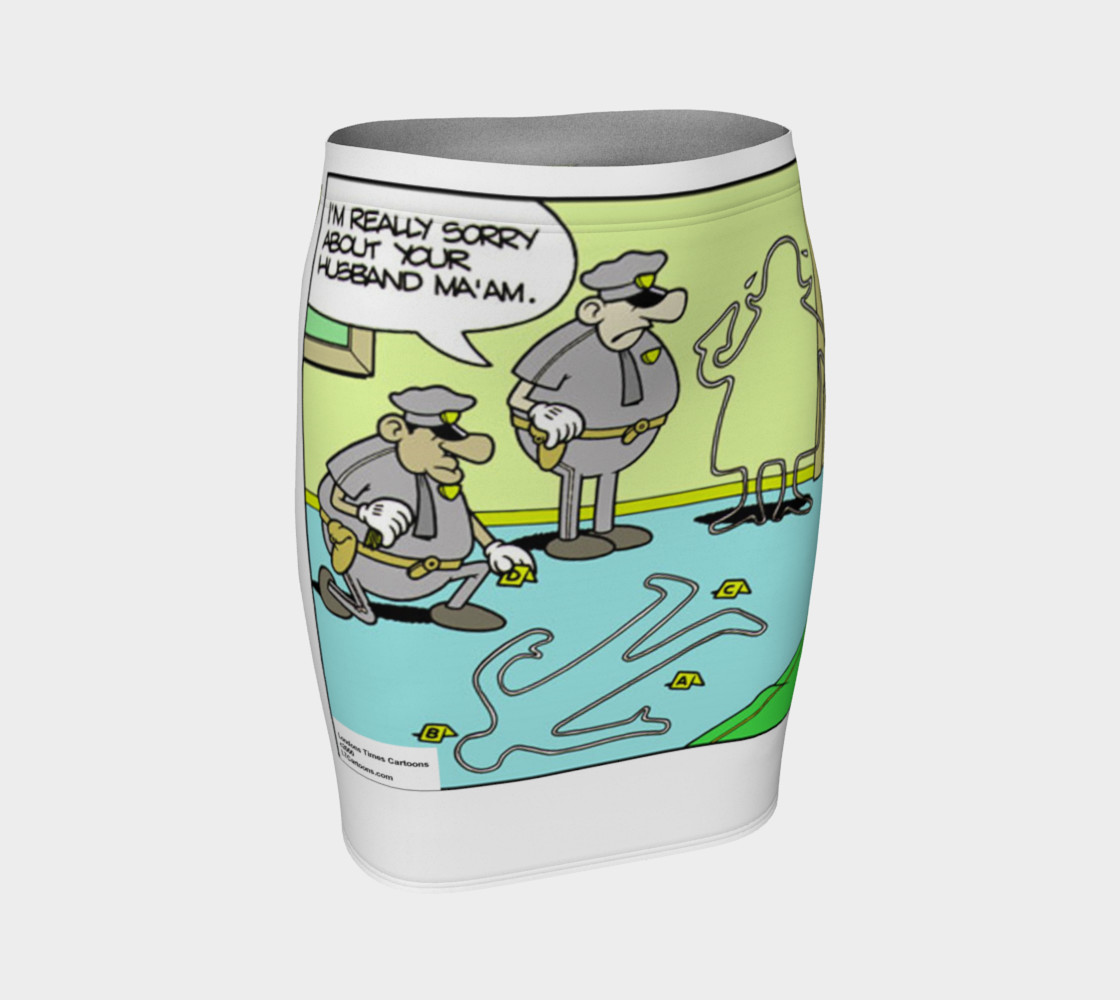 Funny Chalk Police Fitted Skirt preview #1