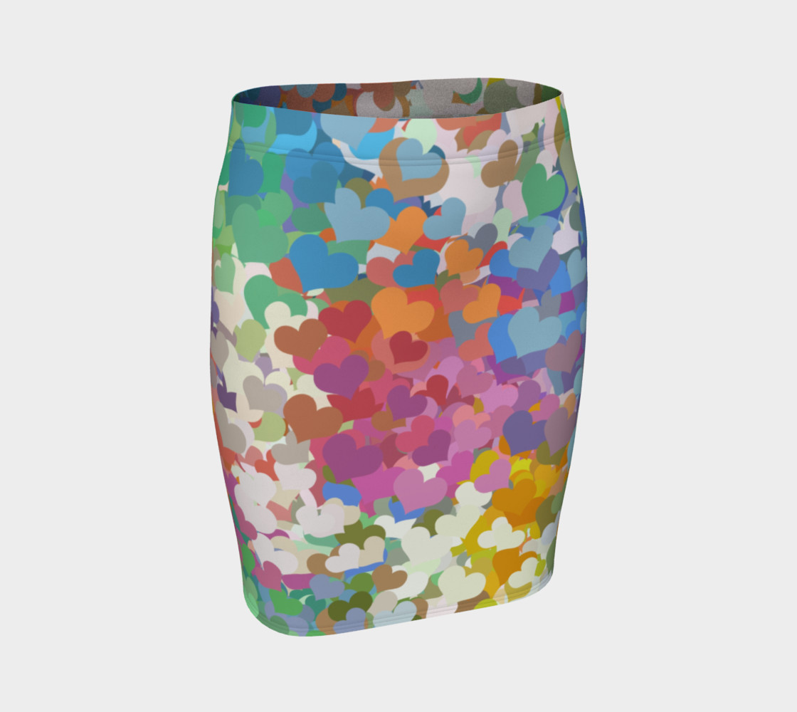 Pastel Tiny Confetti Hearts Fitted Skirt thumbnail #2