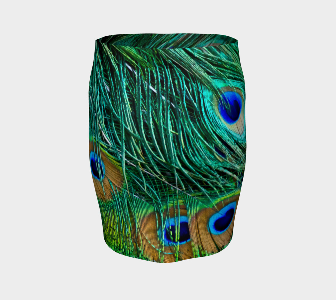 Peacock Feathers Fitted Skirt preview #4