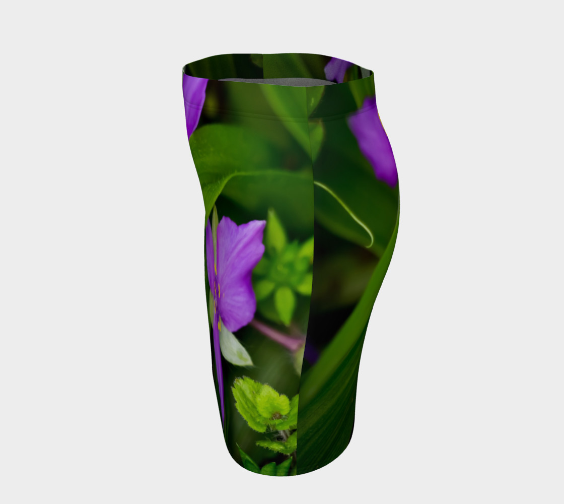 Wildflower Purple Spiderwort Fitted Skirt thumbnail #3