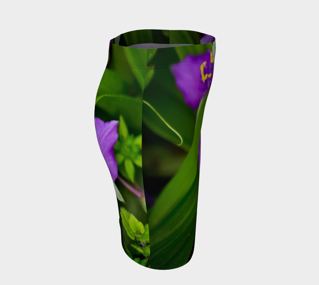 Wildflower Purple Spiderwort Fitted Skirt preview #3
