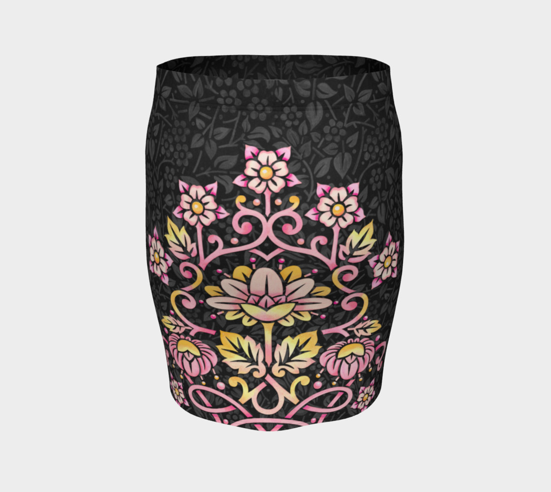 Rose Damask Fitted Skirt preview #4