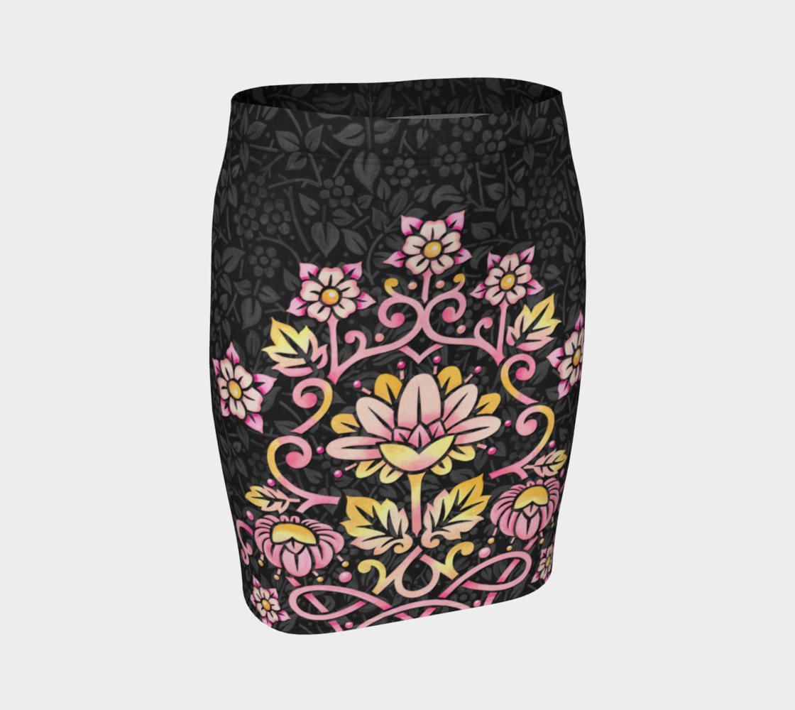 Rose Damask Fitted Skirt preview #1