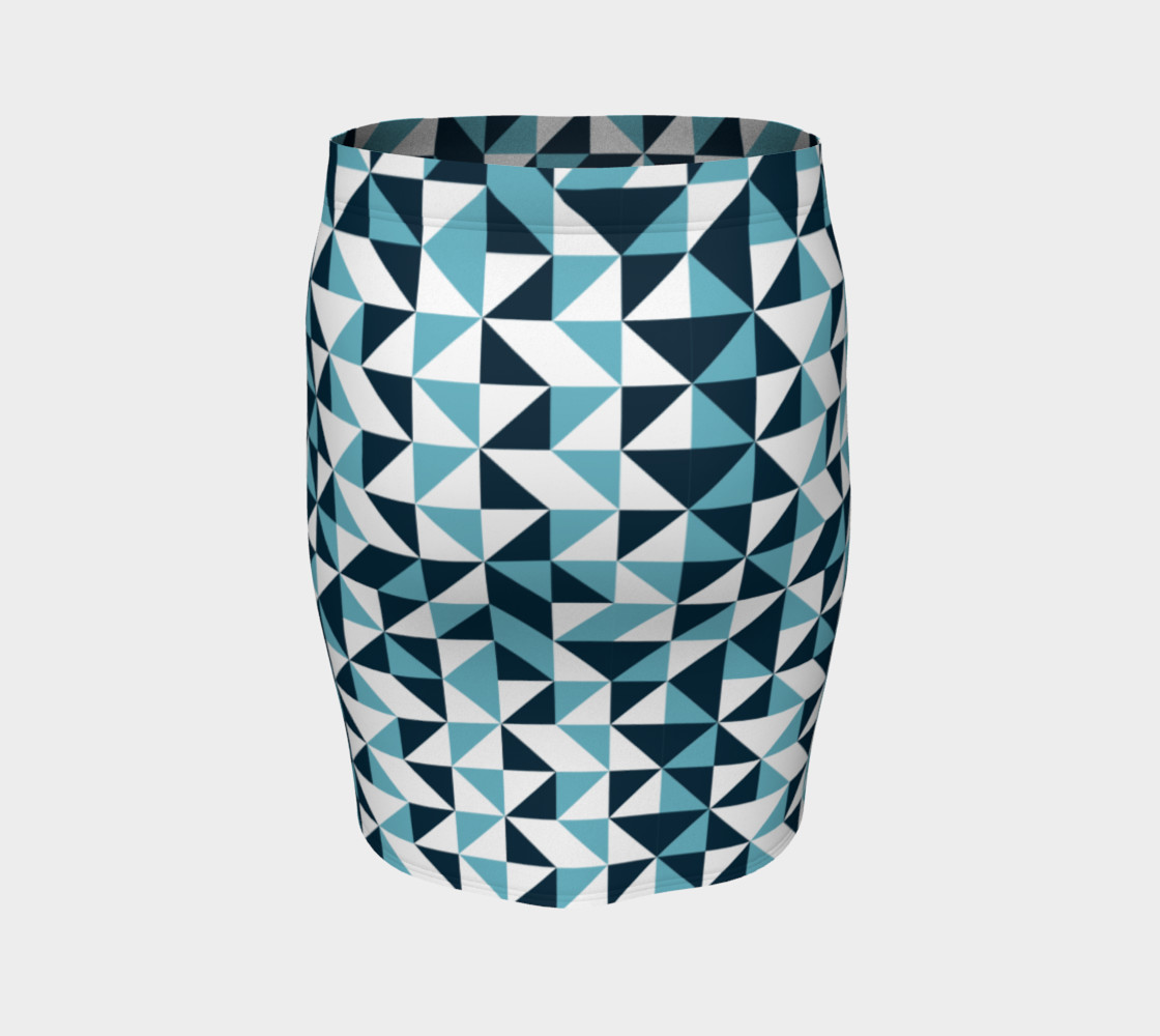 Blue Triangles Fitted Skirt preview #4