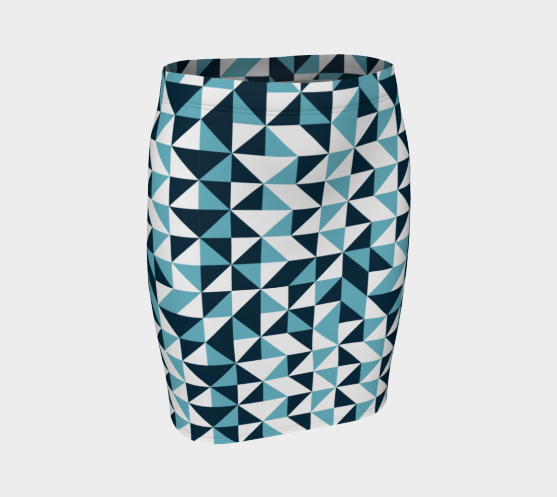 Blue Triangles Fitted Skirt preview #1