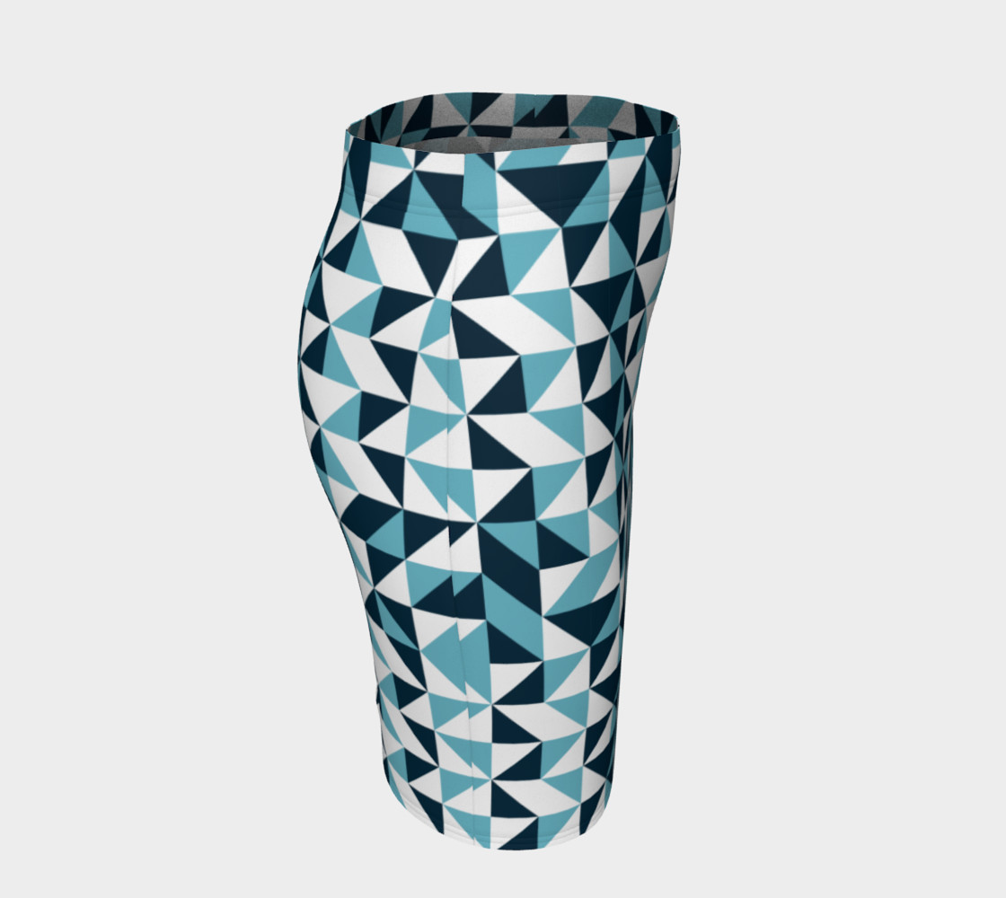 Blue Triangles Fitted Skirt preview #3